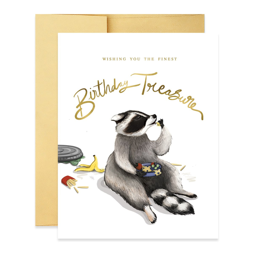 Trashy Raccoon Birthday Card