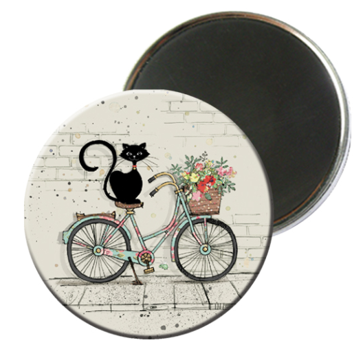 Cat on Bike Magnet
