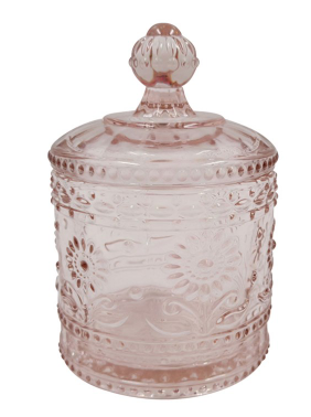 Vintage Glass Canister -Pink